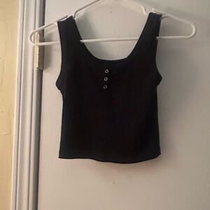 No Boundaries Black Sleeveless Cropped Top